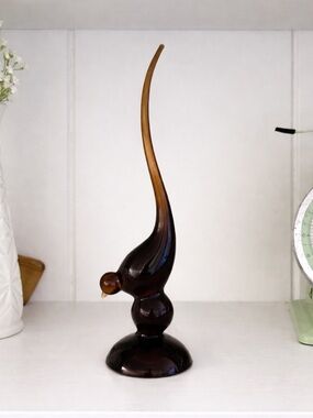 Viking Glass Root Beer Brown Epic Short (Long) Tail Bird - Vintage